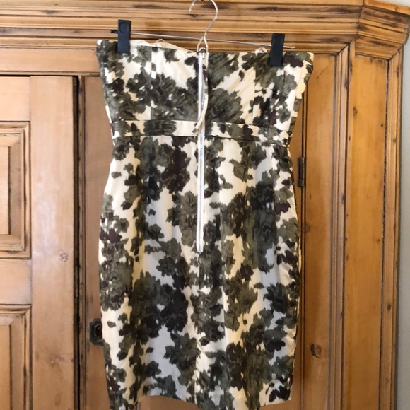 J Crew 100% Silk Camo print strapless dress-S 0 - Picture 2 of 5